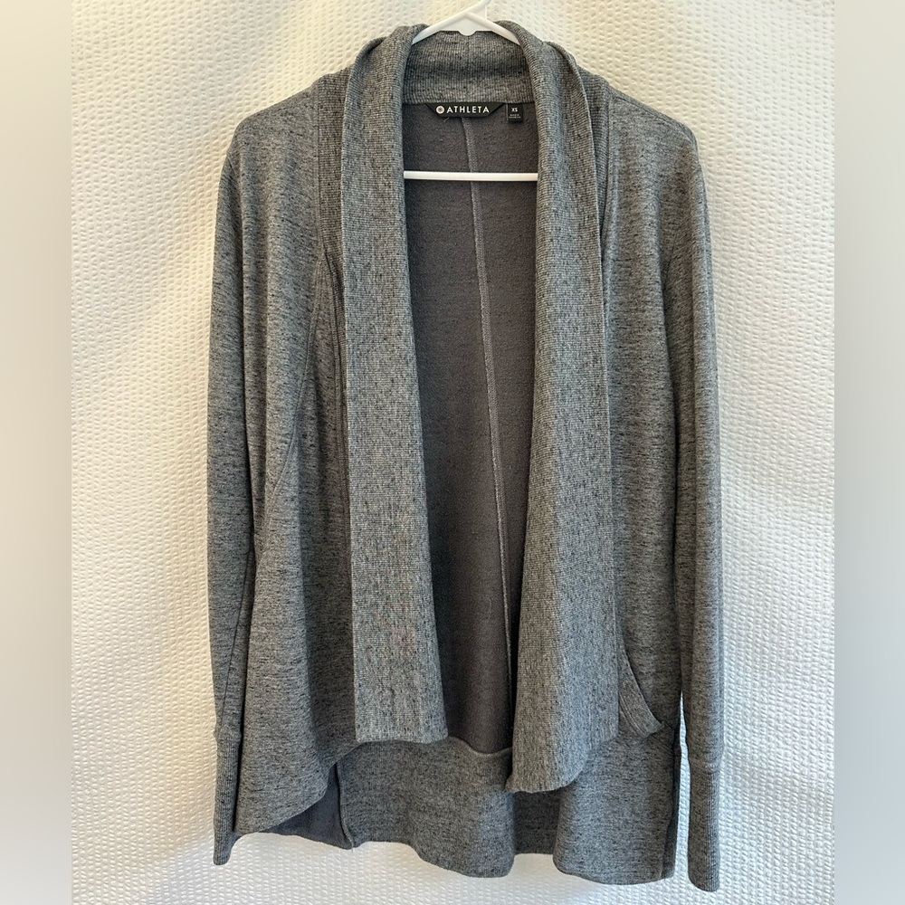Athleta Pranayama Wrap Gray Cardigan Sweater Size: XS